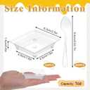 400 Pack Mini Dessert Plates with Tasting Spoons, 2.4'' Small Clear Dessert Plates for Appetizer Reusable Mini Square Plastic Appetizer Plates Set for Dessert Sauce Snack Cake Ice Cream Fruit