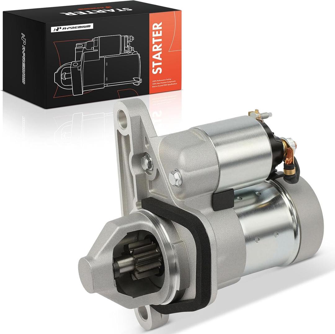A-Premium Starter Motor Compatible with Nissan Sentra 2007-2019, 1.6L 1.8L 2.0L, Versa 2007-2012, Juke, NV200, Cube & Chevrolet City Express - 12V 1.0KW 10 Teeth Clockwise - Replace# S114-955A
