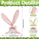 Large Easter Tree Topper Furry Easter Bunny Ears Tree Top with Metal Spiral Base Creative Rabbit Tree Decor Easter Decoration