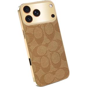 Case for iPhone,Vintage PU Leather,Camera Protection,Electroplating Frame Wear-Resistant Anti-Fingerprint Shock Absorption Cushion Military Grade Drop Shockproof CoverGold,iPhone 14 Pro