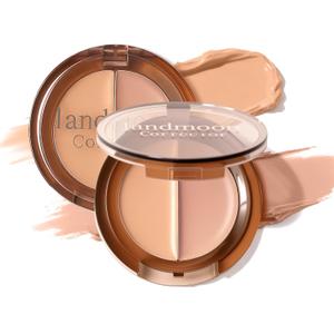 Two-Tone Cream Concealer & Color Corrector Duo  Full Coverage Under Eye Concealer for Dark Circles, Redness, Blemishes & Uneven Skin Tone  Long-Lasting, Blendable Formula(01 Light Color)