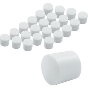 Luomorgo 24Pcs Door Stop Rubber Tip Replacement, Door Stopper Rubber Tip, White Door Stop Rubber End Cap Universal for Door Stop Bumper Tips Wall & Floor Protection
