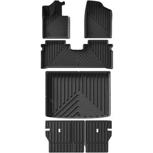 Compatible for Chery ICAR03 JAECOO J6 2025-2023 Floor Mats Trunk Mat with Backrest Mat Cover TPE Waterproof Foot Liner for Gas LHD & RHD(6pcs Sets LHD)