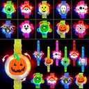 [ Rotating & 3 Modes] 20 Pack Halloween Spin Glow in the Dark Bracelets Party Favors Fidget Toys, Light Up Bracelets Bulk Halloween Theme Trick or Treat Toys for Classroom Prize Gifts Party Supplies