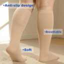 3 x Plus Size Compression Socks for Women Men Wide Calf L/XL-5XL (15-20mmhg) Knee High Socks Support Compression Stockings for Nurses and Flying