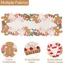 Gingerbread Table Runner Christmas Decorations Candy Cane 36 inches Long for Kitchen Dinning Coffee Table Home Holiday Party Decor