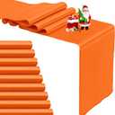 10-Pack Orange Satin Table Runner 12 x 108 Inch Long Bright and Smooth Silk Fabric Table Runner for Wedding Banquet Birthday Party Decoration