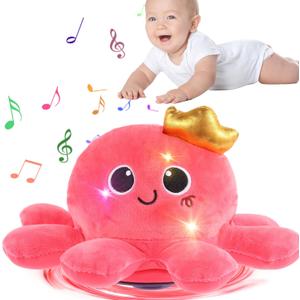 Octopus Crawling Toy - Octopus Toy with Light, Music, Voice Control, and Clap Hands Awake for 2+ Year Old Boys and Girls