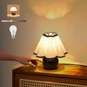 Matte Black Small Touch Control Table Lamp for Bedroom,Black Bedside Lamps for Nightstand,Cute Mini Small Table Lamps for Small Spaces with Scalloped Shade for Kitchen Counter,Bookshelf,Living Room