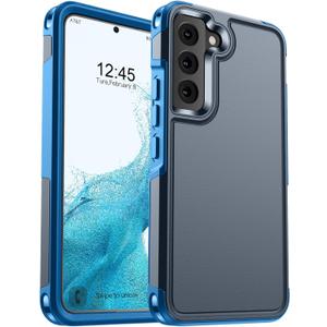 Designed for Samsung Galaxy S22 Case, [Military Drop Protection] [Dual Layer Structure Design] Heavy Duty Shockproof Non-Slip Phone Cover for Galaxy S22, Deep Blue