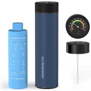 TSA Approved Insulin Cooler Travel Case, 60H Diabetes Medication Cooler with Large Dial Mechanical Thermometer & Biogel Ice Pack, Compact Diabetic Travel Case for Medicine Storage (Navy Blue-06)