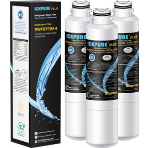 ICEPURE DA29-00020B NSF/ANSI 53 and NSF/ANSI 42 Refrigerator Water Filter, Replacement for Samsung DA29-00020A/B, DA29-00020B-1, HAF-CIN/EXP, RF263BEAESR, RF28HMEDBSR, RS25J500DSR, 3PACK