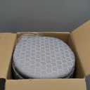 Cpintltr Modern Velvet Foot Rest Stool Upholstered Round Storage Ottomans Multipurpose Dressing Stools Luxury Home Decor Ottoman Coffee Table Top Cover Footstool with Metal Legs for Couch Light Grey