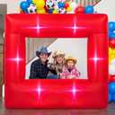 Soulchen 6x5 Ft Inflatable Story Photo Frame, LED Birthday Backdrop Red | Cartoon Theme Party Decor with Air Blower, Built-in LED Lights, Blow up Frame Backdrop for Kids Birthday Photo Booth Props