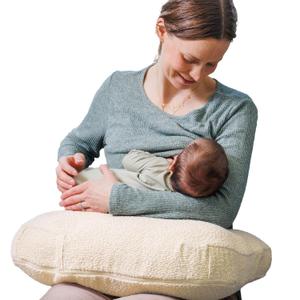 Boppy Nursing Pillow - Ergonomic Bottle & Breastfeeding Pillow with High, Firm, Large Area, Water-Repellent Cushion with Washable Cover; Baby Safety Alliance Verified - Oatmeal Boucle