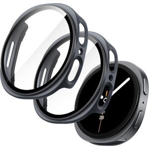 JETech Case with Screen Protector for Samsung Galaxy Watch 8 40mm, Overall Protective Cover, Built-in Tempered Glass Film High Sensitivity, 2 Pack (Graphite)