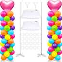 2 Sets Adjustable Balloon Column Stand Kit, Metal 9 Feet Balloon Stands for Floor, Balloon Tower Decorations for Baby Shower Graduation Birthday Wedding Party