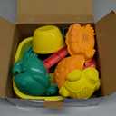 Beach Toys for Kids - Sand Toys Set Includes Collapsible Sand Bucket Shovel and Sand Rake Toy for Beach 12 PCS, Sandbox Toys Sandcastle Building Kit (A)