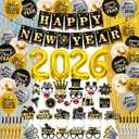 New Years Eve Party Supplies 2026, Happy New Year Decorations 2026 silver And Gold, 110 Pcs New Years Eve Decorations, Nye Decorations 2026 for New Year's Eve Party