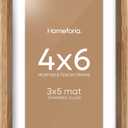 Homeforia 24x36 Mortise&Tenon Natural Oak Poster Frame, 20x30 Mat, Glass