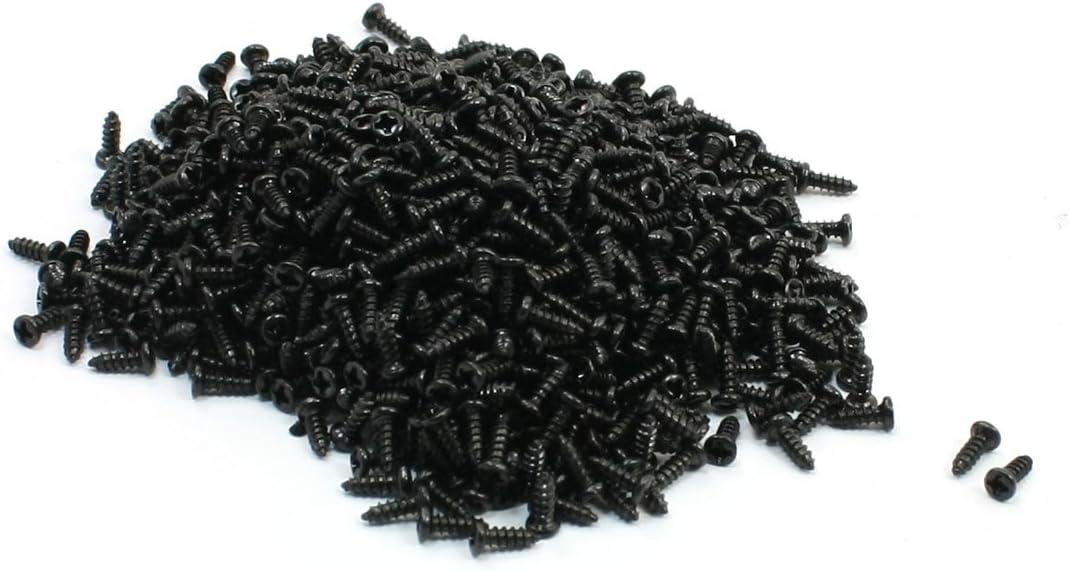 uxcell 1000 Pcs 2mm x 5.3mm Self Tapping Thread Round Phillips Head Screw