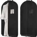 Black 42"Garment Bags for Hanging Clothes,2 Pcs Suit Cover Bags for Closet Storage and Travle,Heavy Duty Waterproof Hanging Suit Bag for Suits,Coats,Jackets,Shirts,Sweaters