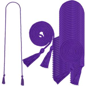 24 pcs Graduation Honor Cords 68" Grad Braided Honor Cord with Tassel Honor Rope Grad Cords Bulk for Graduation Students Bachelor Master Doctoral Gown Grad Decor (Purple)