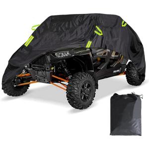 4-6 Seaters RZR UTV Covers Waterproof Outdoor,Heavy Duty Fadeless Oxford Cloth,Windproof All Weather Side by Side Covers Accessories for Polaris RZR Can-Am Yamaha Honda,157Lx59Wx71H Inches (Multi-Angle Reflective TapeGreen)