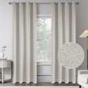 KEQIAOSUOCAI Beige 100% Blackout Linen Curtains 80 Inches Long 2 Panels for Bedroom,Canvas Look Full Black Out Room Darkening Thermal Insulated Window Curtain Panels W50 x L80 Inch Length