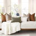 Foindtower Set of 2 Decorative Cotton Linen Throw Pillow Covers Soft Modern Farmhouse Cushion Cover Cozy Vintage Accent Pillowcase for Couch Sofa Bed Living Room Home Decor, 2424 Inch Burnt Orange (Hazel)