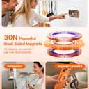 andobil [2026 3rd Gen] Magnetic Phone Grip for MagSafe [Sability Max] Stronger Two-Sided Magnet Cell Phone Ring Holder Compatible with MagSafe Accessories, iPhone 17 Pro Max Air 16 15 14 13 12, Orange