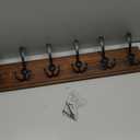 Coat Rack Wall Mount, Wooden Heavy Duty Coat Rack for Wall,6 Triple Coat Hanger Hooks for Hanging Coats,Jacket,Hat,Clothes (Brown, 6 Hooks)