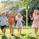 MSKOLER Standing Bubble Machine for Kids, Height 47 in Automatic Bubble Toys with Blower and Wand, Light, Kids Outdoor Playing Equipment, Bubble Outdoor Playset Outside Toys for Toddlers 1-3 3-8