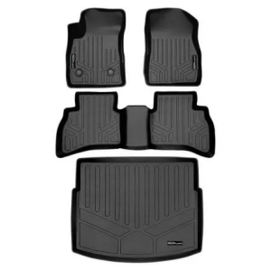 SMARTLINER All Weather Protection Custom Fit Black 2 Row Floor Mats and Cargo Liner Set Compatible with 2017-2023 Mercedes Benz C-Class (Only Fits Coupe Models)