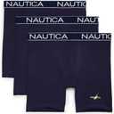Nautica Men's 3-Pack Cotton Stretch Limited Edition Boxer Briefs (Large, Peacoat)