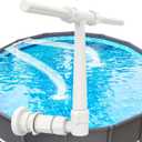 Pool Fountain for Above and In-Ground Pools, Dual Spray Waterfall Sprinkler Fountain, Above Ground Pool Accessories, Adjustable Waterfall Cooling and Relaxation(White)