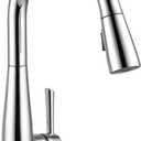 Delta Essa Chrome Kitchen Faucet with Pull Down Sprayer, Modern Single Hole Kitchen Sink Faucet, Single Handle, Chrome 9113-DST