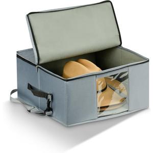 Cowboy Hat Storage Box, Sturdy Support Crush-Proof Dust-Proof Stackable, Premium Hat Travel case with Handle and Shoulder Strap, Holds up to 5 Wide Brims Hats, Grey