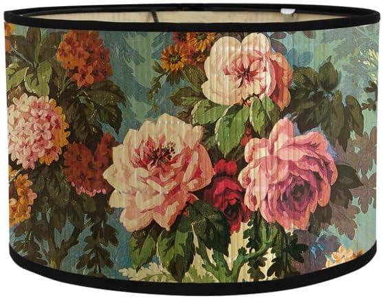 Lampshade E27 Vintage Bamboo Lampshade Flower Pattern Lantern Shade Cover Light Accessory for Pendant Table Lamp Floor Light (C)