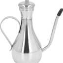 Stainless Steel Oil Bottle, Drip-Free Pouring Oil Pot Sauce Vinegar Dispenser Olive Oil Storage Can for Kitchen Cooking Salad Grilling(500ml)