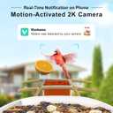 birdsnap TUC Bird Feeder with Camera 2K HD Live with 32GB Card Auto Detect & Notify AI Identify Camera Birds Feeders Solar Powered Wireless Outdoors Backyard Gift for Mom Dad Birds Lover, 2.4G WiFi