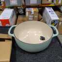 Lodge Essential Enamel Cast Iron Dutch Oven - Perfect for Bread Baking, Braising, Marinating & Slow Cooking - Features Moisture-Sealing Lid & Dual Handles - Kitchen Essentials - 6 Quarts - Desert Sage