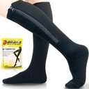 Ailaka Medical 15-20 mmHg Zipper Compression Socks Women Men (4X-Large (1 Pair), Black)