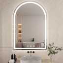 Arched LED Bathroom Mirrors with Lights 30"x40" LED Mirror for Bathroom,Led Vanity Mirror, Anti-Fog,LED Mirrors with Light, Anti-Fog, Dimmable, 3 Color, Shatterproof, Touch Sensor