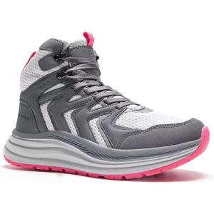 Women's Orthopedic Mid Trekking Hiking Boots: Comfortable Plantar Fasciitis Ankle Support Workout Walking Running Shoes, Orthotic Work Sport Waterproof Trail Sneakers for Feet and Heel Pain Relief (Gray)