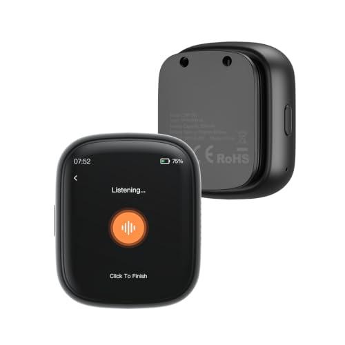 Z02 AI Language Translator Device Real Time Bluetooth 6.0 HD Touch Screen Translator No Subscription Wearable AI Assistant with Support 102 Languages Portable Translator for Meeting/Lecture/Travel