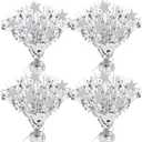 4 PCS Sliver Foil Spray Centerpieces for Table - 12 Centerpieces Decoration with Star Party Favor Supplies for Winter Wedding Birthday Christmas Celebration Home Decorations