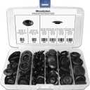 141 Pcs Auto Body Black Plastic Hole Plug Button and Flush Mount Sheet Metal Plug Assortment Kit - Fits Hole Size 1/2", 3/4", 3/8", 7/8