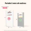 Dream On Me Snuggles Extra Firm Dual-Sided Baby Crib Mattress with Breathable Fabric, Water & Odor Resistant, GREENGUARD Gold Certified, Fits Mini & Portable Cribs (38x 24x 3) - Grey