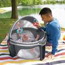 Fisher-Price Portable Bassinet On-The-Go Baby Dome, Travel Play Space with Developmental Newborn Toys & Canopy, Arrows Away, 1 Count